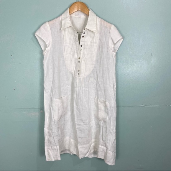 Anne Fontaine Linen Off White Mini Dress Muguette Sz 40 - Picture 1 of 9